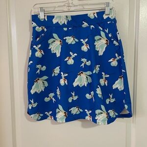 Peter Millar Floral Blue and White Mini Skirt Casual Resort Wear - Size S